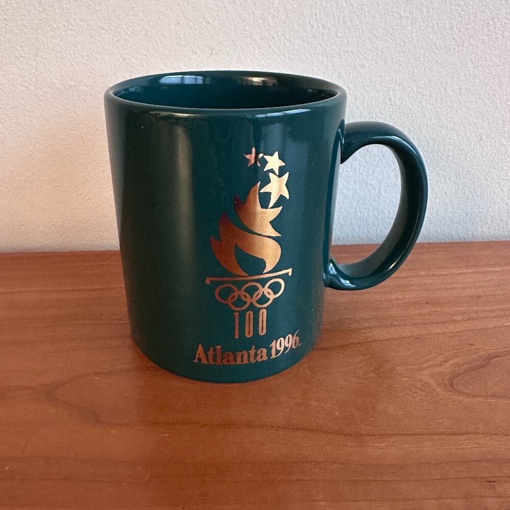 Green mug - 1996 Atlanta Olympic Games FREE SHIPPING.